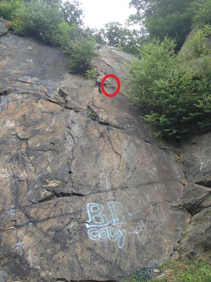 The block in the red circle pulled out on 3-15-14 - the larger block next to it may be loose now.
