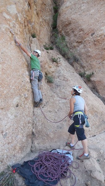 Climbing the new direct start to "Black Gold." The quality of the rock is better and cleaner than the old start.