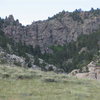 East side granite walls of the Seminoe Mtns about 1 mile east of Seminoe Canyon.