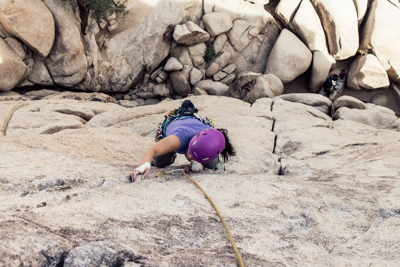 Helen nearing the top, the step left after this is a fun move