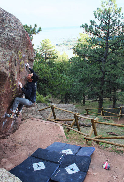 Entering the final crux sequence on FIrst Overhang. Such a great problem.
