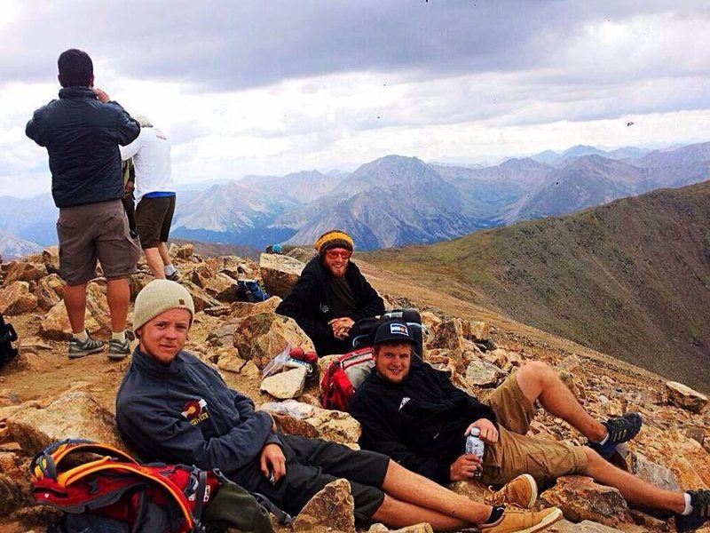 Summit of Mt. Elbert with Riley Reed and Chris Young. First 14er for us, a memory never lost.