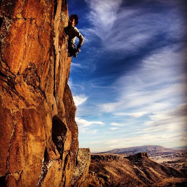 Carly Richards top-roping off of Suzy Williams' lead. <br>
<br>