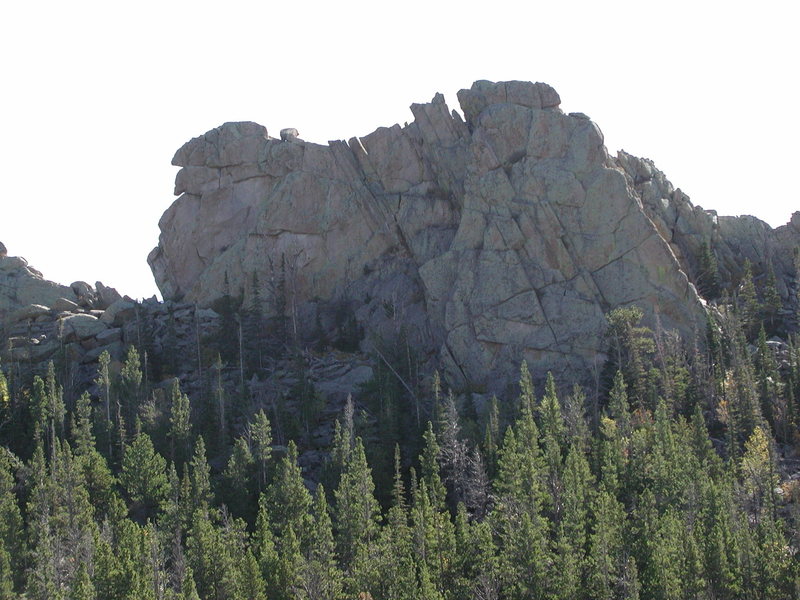 A close up of a west facing wall near the south end the top ridge.