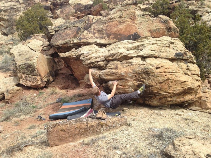 Bag moving through the starting holds.