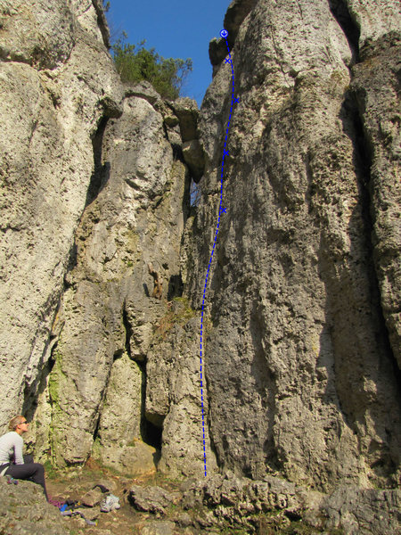 Katzl. There are apparently also some routes to the left of Katzl on those blocks/chimneys, but they didn't seem worthwhile. They may also lack anchors.