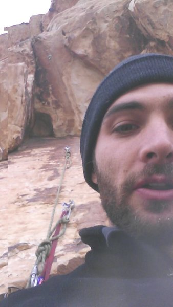 Ledge was still missing a bolt in March 2014, but you can extend your anchor to the first bolt of the next pitch. Sorry bout the ugly mug, it's the only shot I have of the anchor.