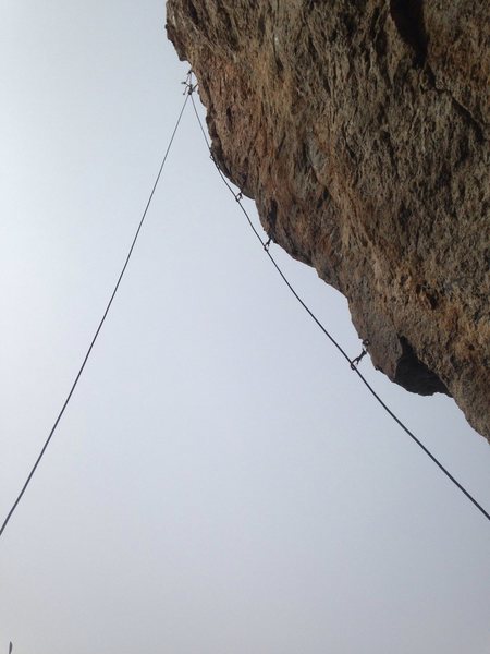 Upper half of arête