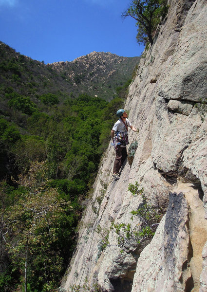 Mark Buntaine considering gear after the flared section.