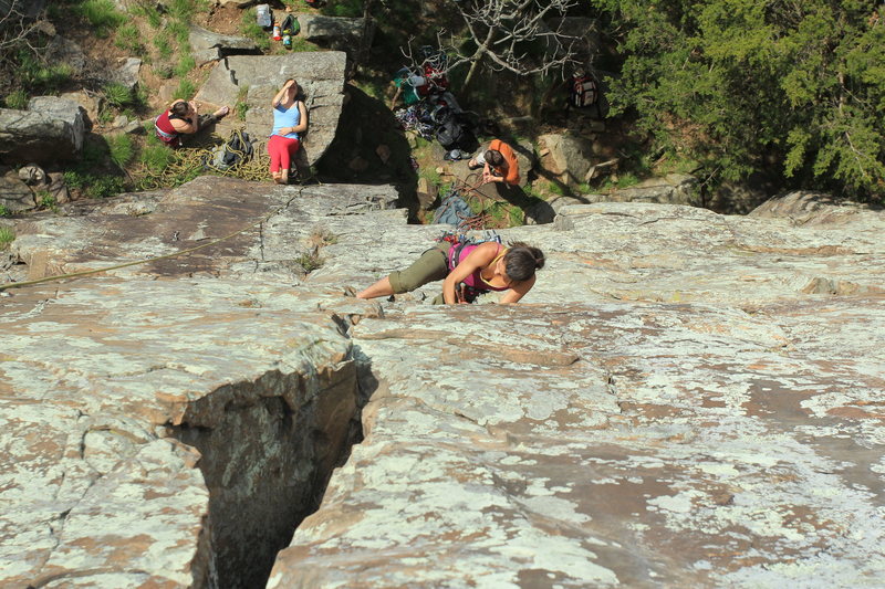 Awesome Trad Route<br>
Climber: Mclane Moody<br>
Photographer: Anthony Johnson