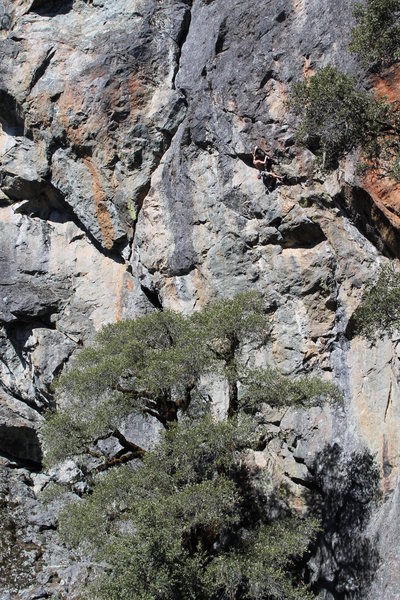 Unknown climber near the end of Disaster Master (shorter variation)