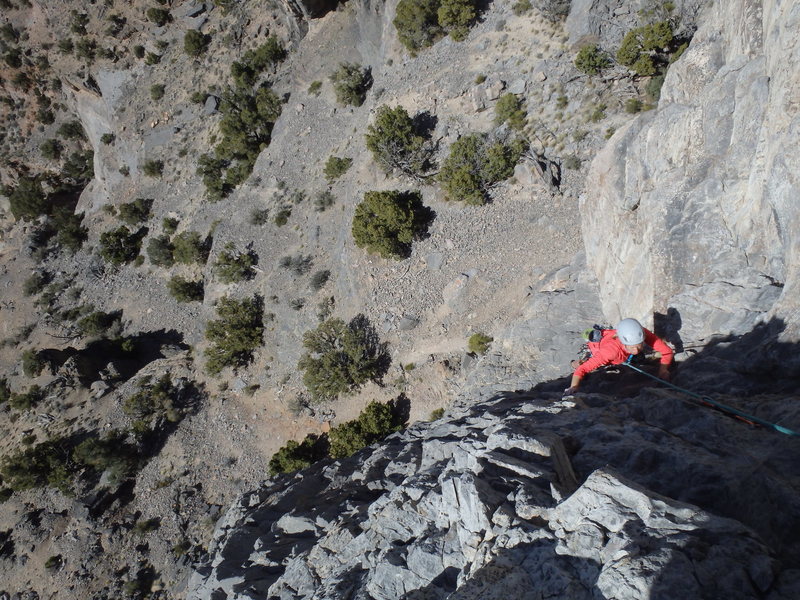 Hilary coming up P2 after the crux.