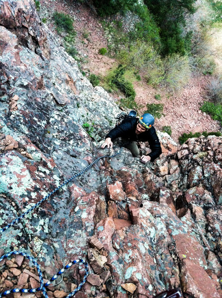 Ben treading lightly on the final few feet of "Most Honorable Hose Bag".