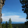 A view of Lake Tahoe from the crags.