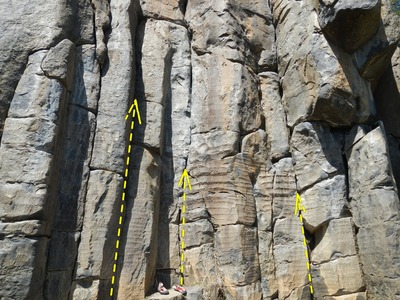 This is the leftmost route in the picture. The next two routes are Pony Climb and Made of Silk.