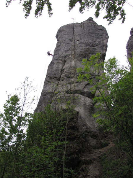 The proud Nürnberger Turm, as seen from the approach. This is the south face.