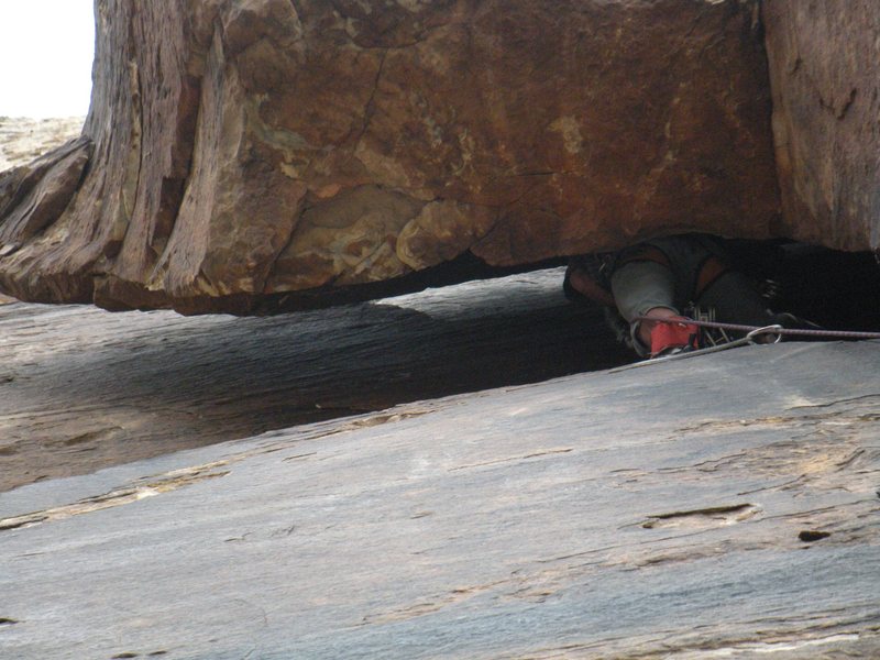 At the rest before the squeeze. You can almost see where he found gear placements(red and yellow aliens) to his left.