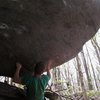 Jay John on the start working toward the 2nd ascent of Dorothy, Oz Roof, BoB, GHSP.