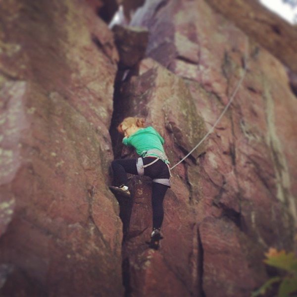 At Devils Lake, Wisconsin. North Side of The Frigate, above Porkchop Buttress and Dungeon Wall.