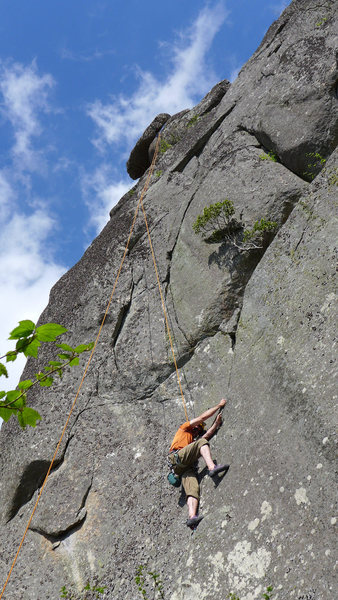 Mike at the second crux