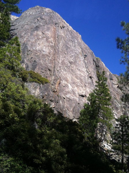 derrick lindsay on shangri-la 5.10-, rediscovery dome, bowman lake, ca.