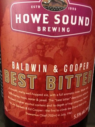 Howe Sound Brewing Best Bitter to commemorate the 1961 FA of the Grand Wall of The Chief.
