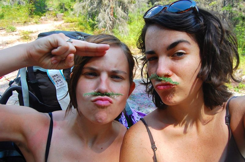 ~~Goofy sistas w yarrow mustaches @ Glacier NAtional Park last summer ~~