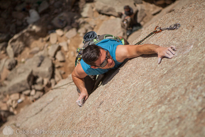 Dominic Gonzalez-Padron working the crux.
