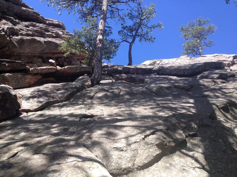 View up the downclimb.