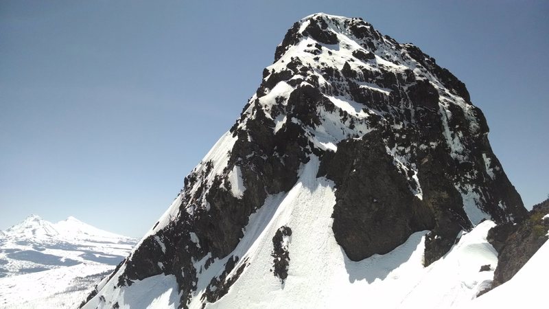 The volcanic plug as seen from the North looking south. Fairly gnar.