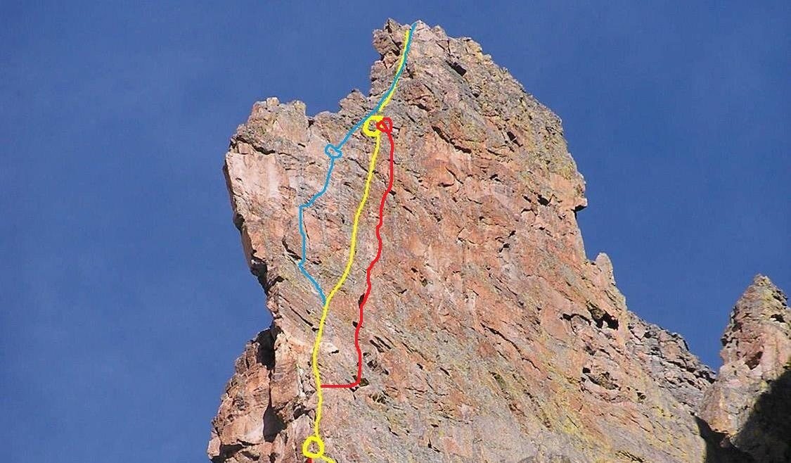 La Porte de l'Enfer 5.10X Variation to South Face of the Petit Grepon.