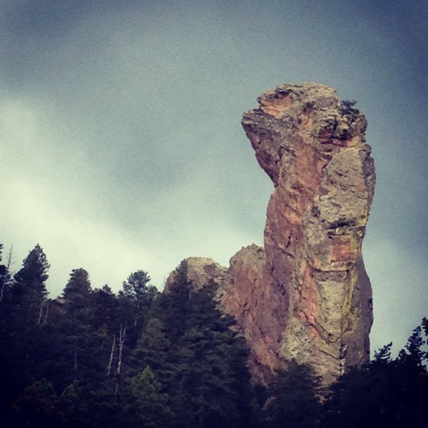 The Maiden (from the Shadow Canyon connector trail, just off the Mesa Trail).