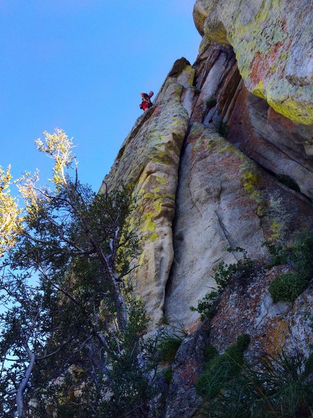 Fun climb, but don't blow the second clip. Could be an ankle breaker.<br>
<br>
But I'm an 'Old Man'