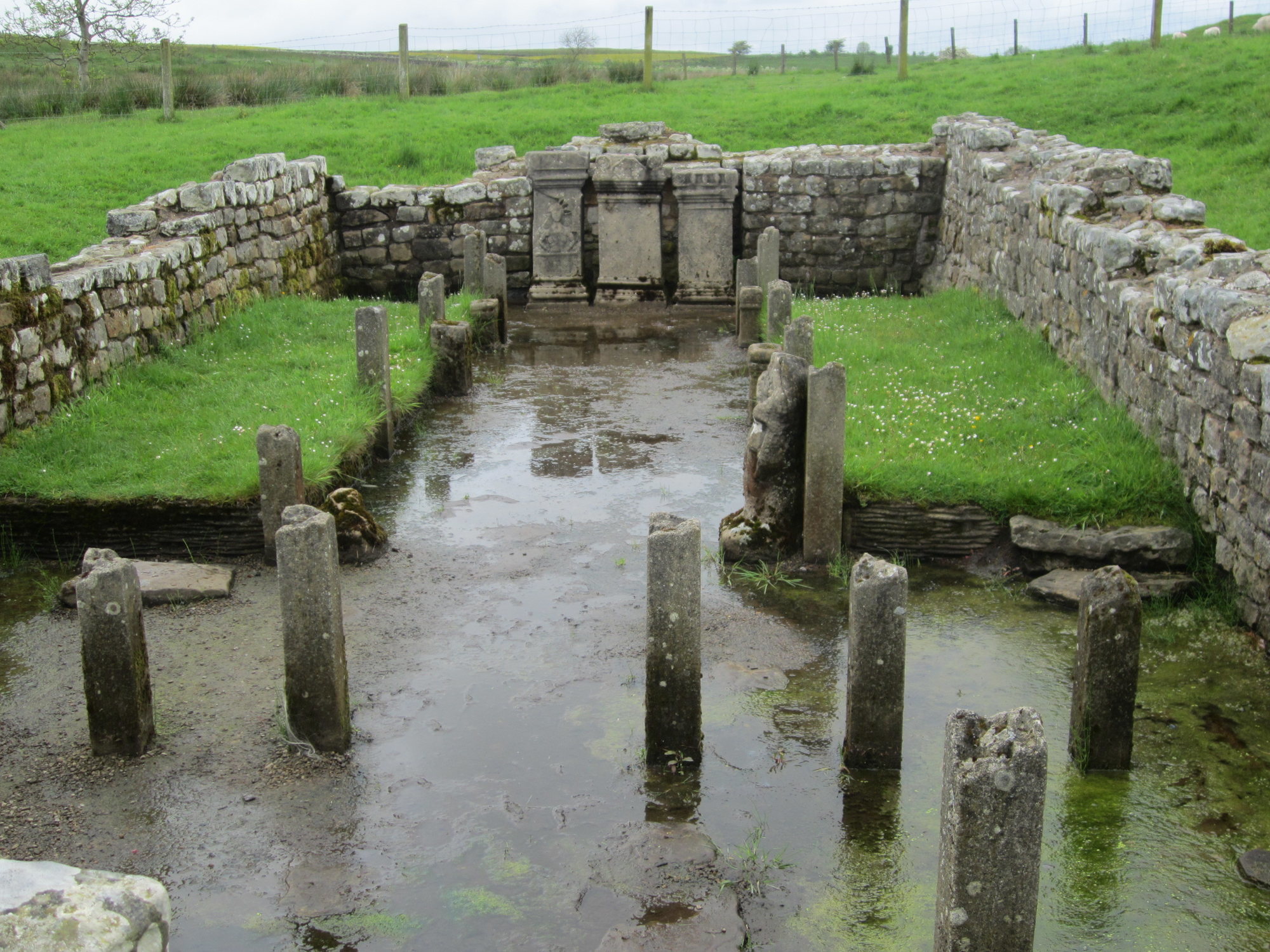 The Roman Temple of Mithras (Sun God). Roman Wall. Northumberland