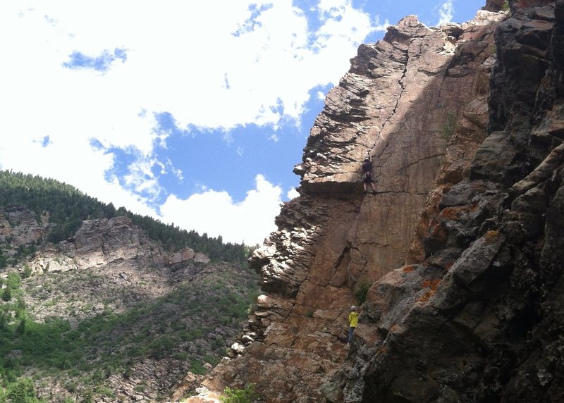 About to launch into the crack.<br>
<br>
Photo credit: Dillon Vesper