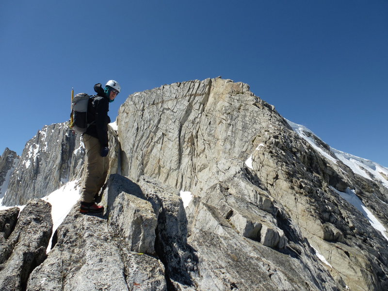 Jeff on NW Ridge of North Peak, with 4th Class section still ahead.