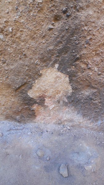 Rock scar, in the First Corridor, caused by an illegal campfire.