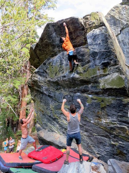 Making the long move on Hail Mary (V3).