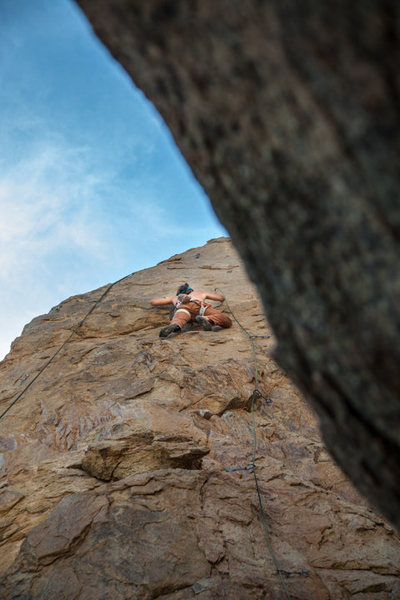 Up on the series of crimps that make this route a 10.d
