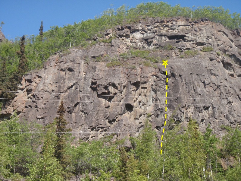 This unknown route climbs the right side of the photo.