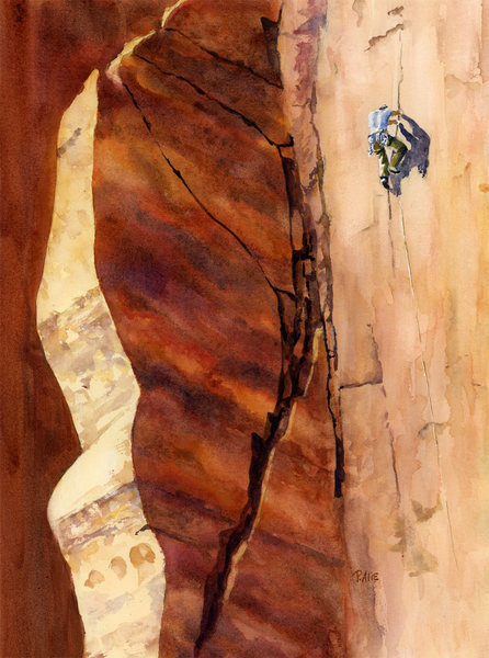 Composite watercolor of Mantel Illness with the upper part of Wavy Gravy shown on the left. Painting by Paul Alie.