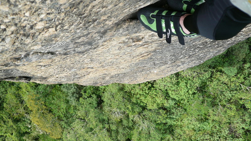 Looking down. Always a nice rest spot on this route.