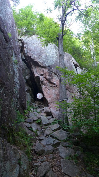 Cave wall<br>
<br>
Bolt Line no.3 is just on the face left of where the wall and the cave meet.