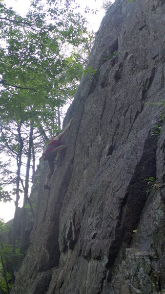 Laura near the crux.