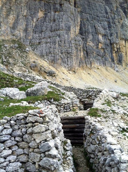 Austrian trenches from WW1 at the base of Piz Lagazuoi. Open to the public and great for a rest day.
