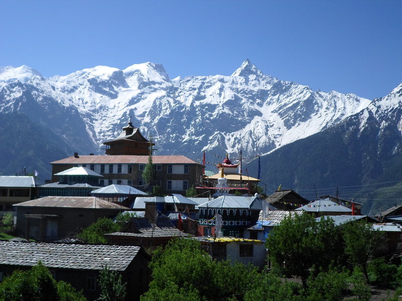 Kalpa village and view of Kinner Kailash range (18000-21000ft).