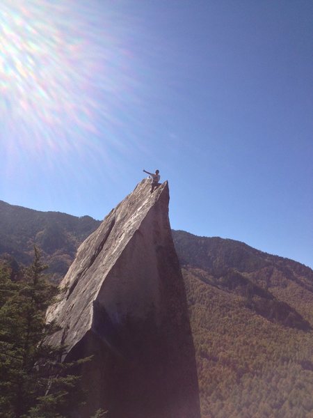 A climber at the top.