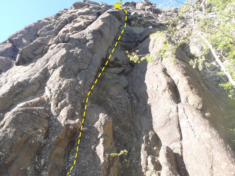 Corner climbs the left side of the chimney.