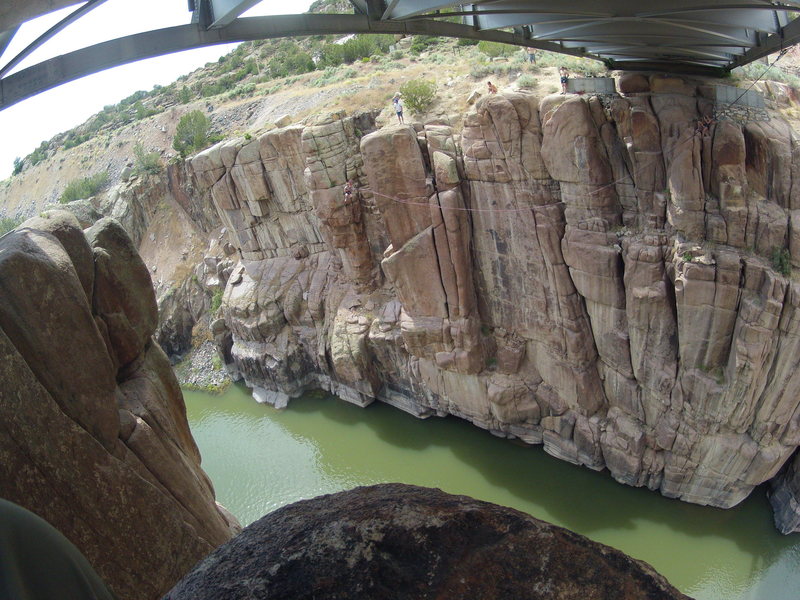 Rock Climbing in The Bridge, Fremont Canyon