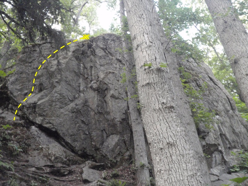 Layback is the far left route at the Lower Area.